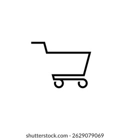 Shopping cart line icon isolated on white background