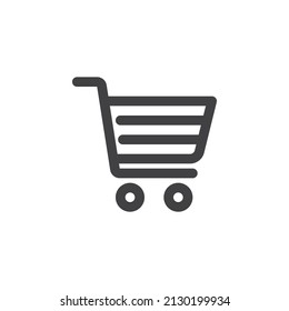 Shopping cart line icon. linear style sign for mobile concept and web design. Trolley cart outline vector icon. Symbol, logo illustration. Vector graphics