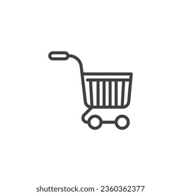 Shopping Cart line icon. linear style sign for mobile concept and web design. Shopping trolley outline vector icon. Symbol, logo illustration. Vector graphics