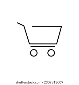 Shopping cart line icon, logo vector