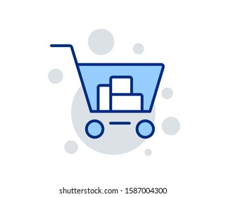 Shopping cart line icon. Online buying sign. Supermarket basket symbol. Linear design sign. Colorful internet shopping icon. Vector