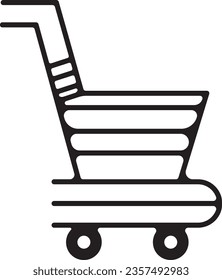 Shopping Cart Line Icon. Online Market Illustration, Presented Art, Websites, Presentation, or Mobile Application EPS