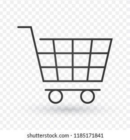 Shopping cart line icon, outline vector sign, linear style pictogram isolated on white. Symbol, logo illustration. Editable stroke. Pixel perfect vector graphics