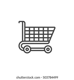 Shopping cart line icon, outline vector sign, linear pictogram isolated on white. logo illustration