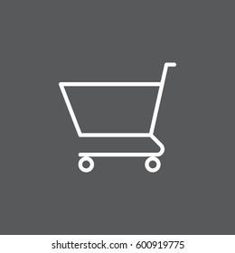Shopping cart line icon, outline vector sign, linear white pictogram. Symbol, logo illustration. Editable stroke. Pixel perfect