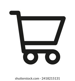 Shopping cart line icon, trolley sign vector graphics, basket symbol outline isolated on a white background. Suitable for Web Page, Mobile App, UI, UX and GUI design. eps 10.