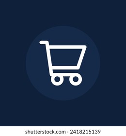 Shopping cart line icon, trolley sign vector graphics, basket symbol outline isolated on a white background. Suitable for Web Page, Mobile App, UI, UX and GUI design. eps 10.