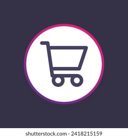 Shopping cart line icon, trolley sign vector graphics, basket symbol outline isolated on a white background. Suitable for Web Page, Mobile App, UI, UX and GUI design. eps 10.