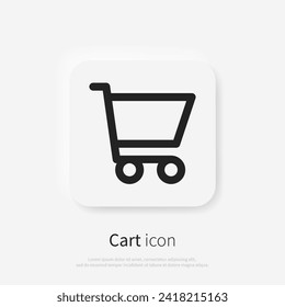 Shopping cart line icon, trolley sign vector graphics, basket symbol outline isolated on a white background. Suitable for Web Page, Mobile App, UI, UX and GUI design. eps 10.