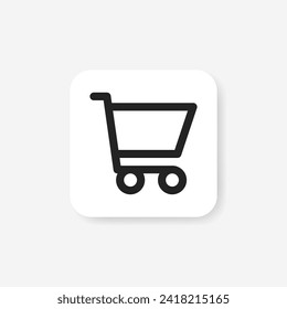 Shopping cart line icon, trolley sign vector graphics, basket symbol outline isolated on a white background. Suitable for Web Page, Mobile App, UI, UX and GUI design. eps 10.
