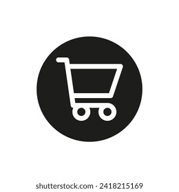 Shopping cart line icon, trolley sign vector graphics, basket symbol outline isolated on a white background. Suitable for Web Page, Mobile App, UI, UX and GUI design. eps 10.
