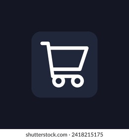 Shopping cart line icon, trolley sign vector graphics, basket symbol outline isolated on a white background. Suitable for Web Page, Mobile App, UI, UX and GUI design. eps 10.