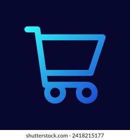 Shopping cart line icon, trolley sign vector graphics, basket symbol outline isolated on a white background. Suitable for Web Page, Mobile App, UI, UX and GUI design. eps 10.