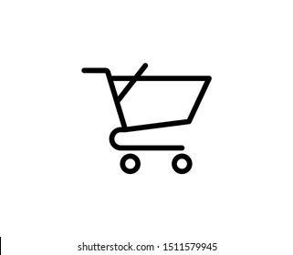 Shopping cart line icon. Vector symbol in trendy flat style on white background. Web sing for design.