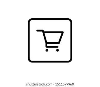 Shopping cart line icon. Vector symbol in trendy flat style on white background. Web sing for design.