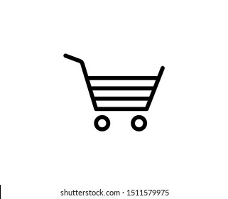 Shopping cart line icon. Vector symbol in trendy flat style on white background. Web sing for design.