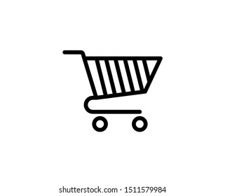 Shopping cart line icon. Vector symbol in trendy flat style on white background. Web sing for design.