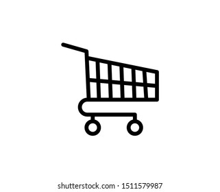 Shopping cart line icon. Vector symbol in trendy flat style on white background. Web sing for design.