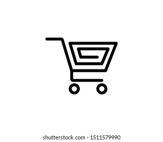 Shopping cart line icon. Vector symbol in trendy flat style on white background. Web sing for design.
