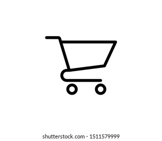 Shopping cart line icon. Vector symbol in trendy flat style on white background. Web sing for design.