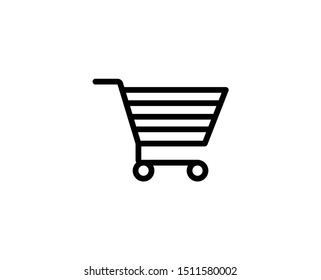 Shopping cart line icon. Vector symbol in trendy flat style on white background. Web sing for design.