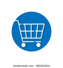 shopping cart line icon vector flat design illustration. simple style of logo, emblem, symbol, sign