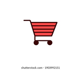 Shopping cart line icon. Vector symbol in trendy flat style on white background. Commerce sing for design.