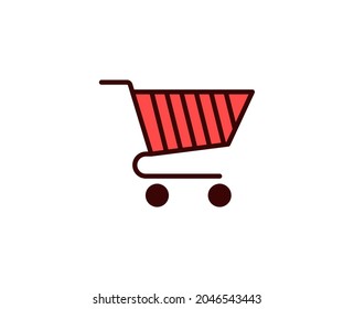 Shopping cart line icon. Vector symbol in trendy flat style on white background. Commerce sing for design.