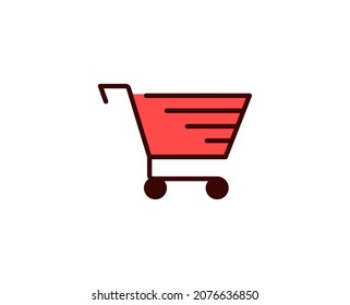 Shopping cart line icon. Vector symbol in trendy flat style on white background. Commerce sing for design.