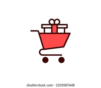 Shopping cart line icon. Vector symbol in trendy flat style on white background. Commerce sing for design.