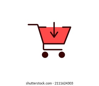 Shopping cart line icon. Vector symbol in trendy flat style on white background. Commerce sing for design.