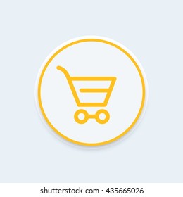 Shopping cart line icon, vector illustration