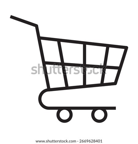 Shopping cart line icon. vector illustration.
