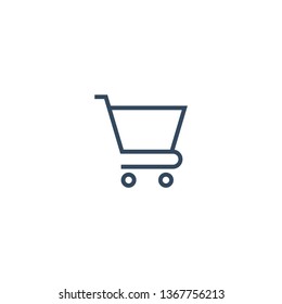 Shopping cart line icon for web and mobile