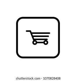 Shopping cart line vector icon. Marketing outline illustration.