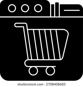 Línea de Carrito de compras Vector Icon Design