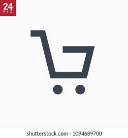 shopping cart line vector minimalistic icon