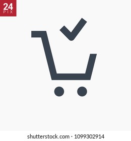 shopping cart line vector minimalistic icon