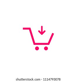 shopping cart line vector minimalistic icon