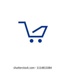shopping cart line vector minimalistic icon