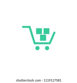 shopping cart line vector minimalistic icon