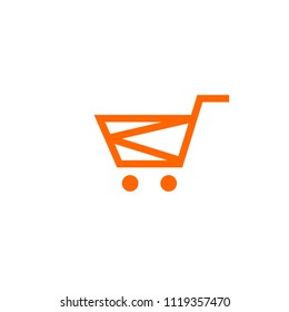 shopping cart line vector minimalistic icon