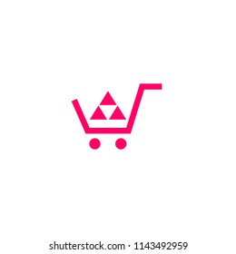 shopping cart line vector minimalistic icon