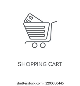 Shopping Cart linear icon. Shopping Cart concept stroke symbol design. Thin graphic elements vector illustration, outline pattern on a white background, eps 10.