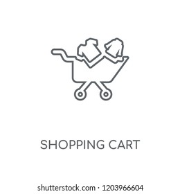 Shopping cart linear icon. Shopping cart concept stroke symbol design. Thin graphic elements vector illustration, outline pattern on a white background, eps 10.