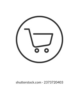 Carro de compras, icono lineal. Línea con trazo editable