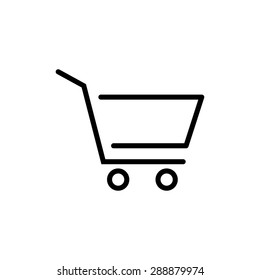 Shopping cart, linear icon. One of a set of linear web icons