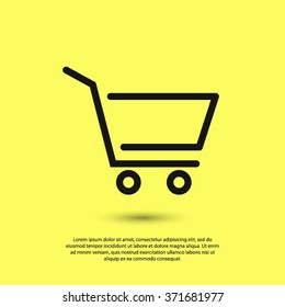 Shopping cart, linear icon. One of a set of linear web icons