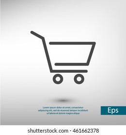 Shopping cart, linear icon. One of a set of linear web icons