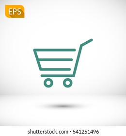 Shopping cart, linear icon. One of a set of linear web icons